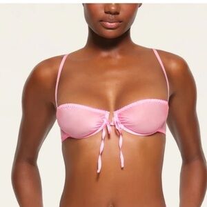 Skims Womens Romance Balconette Bubble Gum Pink Sheer Bra Size 32C NWT